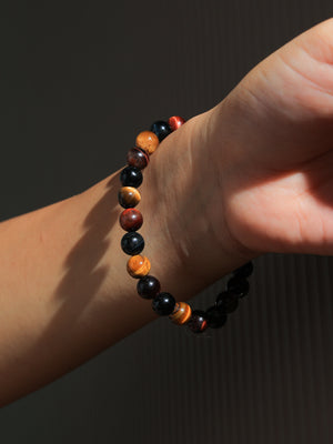 Unisex Multi Tiger Eye Courage Bracelet – Strength, Confidence & Balance