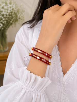 Arnika Ruby Bloom Designer Bangles