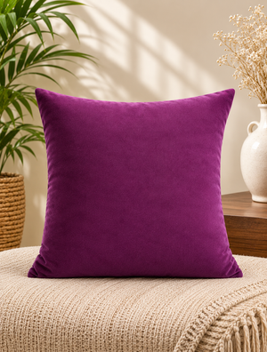 Cotton-Velvet Cushion Cover - Violet