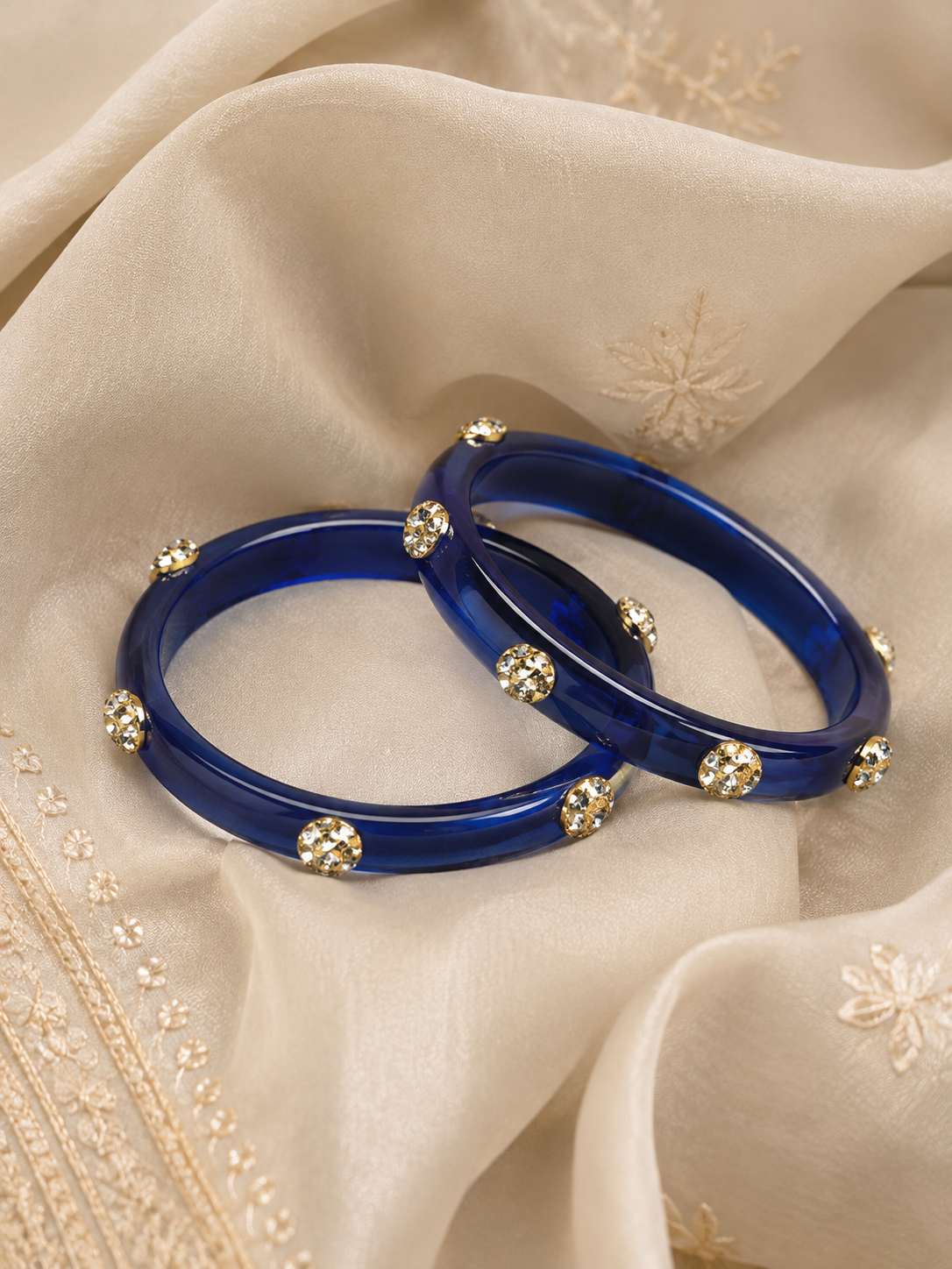 Viyan Blue Radiance Crystal Bangles