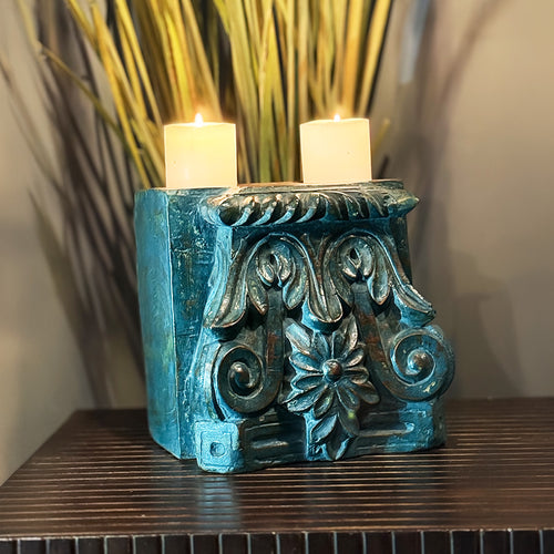 Wooden Block Candle Holder