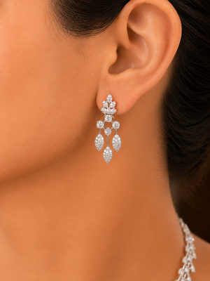 Nirmala Crystal Leaf Diamond Necklace Set