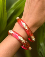 Chhavi Acrylic with Diamond Cutting And Mughal Motif Bangles