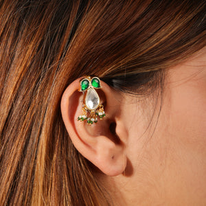 Razia Traditional Kundan Pearl Drop Ear Cuff