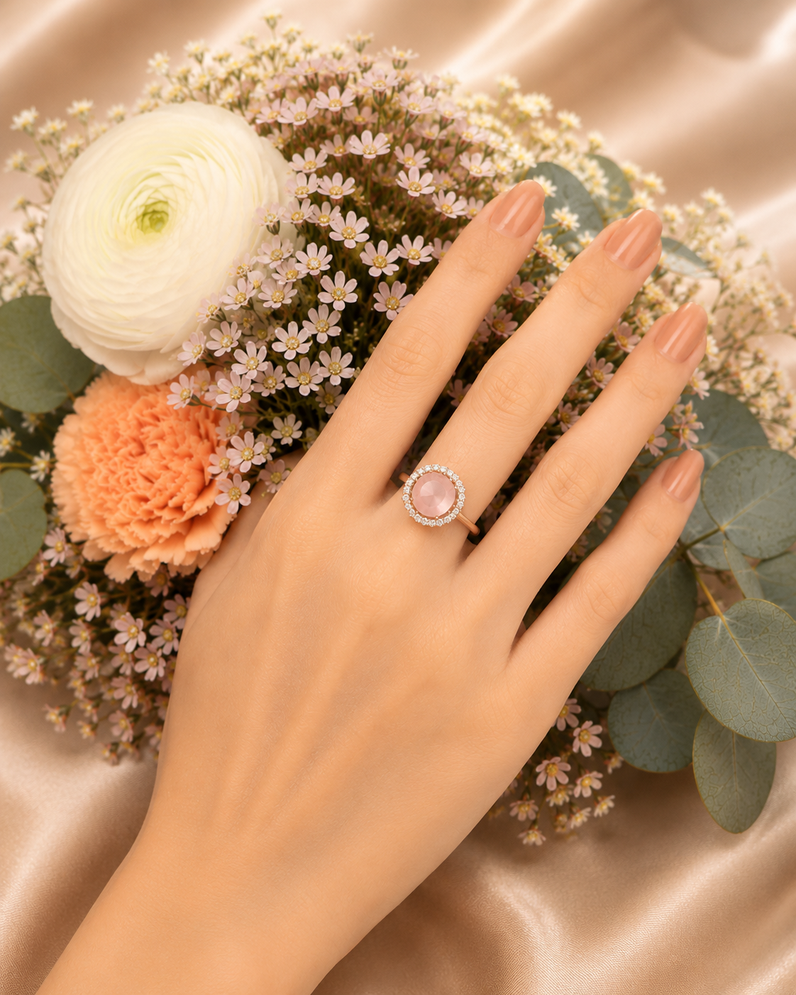 Alina Lt. Pink Emerald Spark Ring