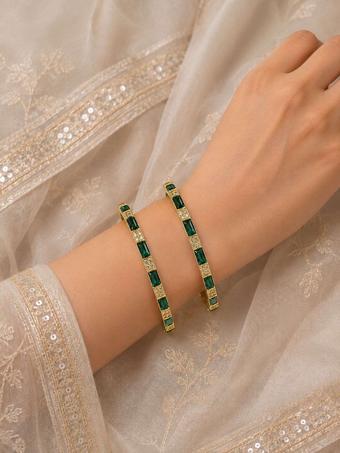 Giti Green Bangle-2pc set