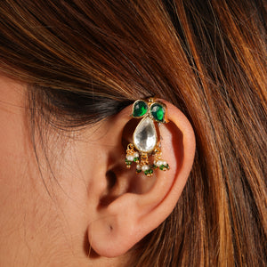 Razia Traditional Kundan Pearl Drop Ear Cuff