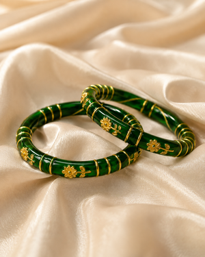Mehr Emerald Flora Designer Bangles