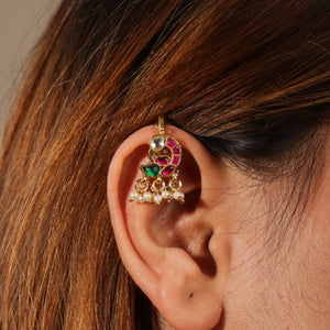 Mumtaz Traditional Kundan Pearl Drop Ear Cuff