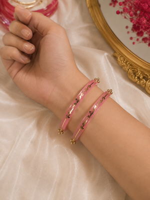 Arnika Peach Bloom Designer Bangles