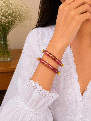 Arnika Wine Bloom Designer Bangles