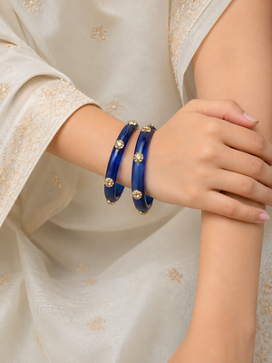 Viyan Blue Radiance Crystal Bangles