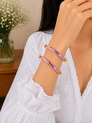 Arnika Lt. Pink Bloom Designer Bangles