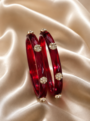 Viyan Red Radiance Glass Bangles