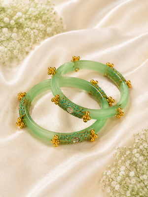 Jhankaar Regal Elegance Kundan Bangles (Set of 2 pcs)