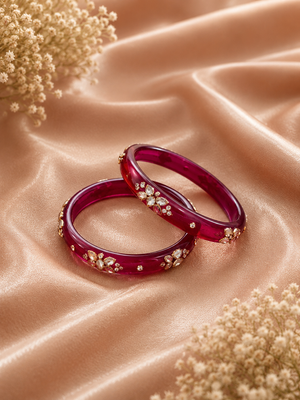 Raunak Royal Elegance Kundan Bangles (Set of 2pcs)