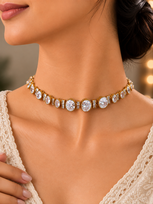 Motia Regal Oval Stone Necklace Set