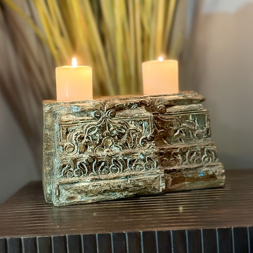 Wooden Block Candle Holder