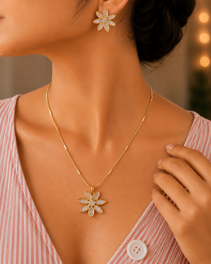 Champa Floral Bloom Necklace Set