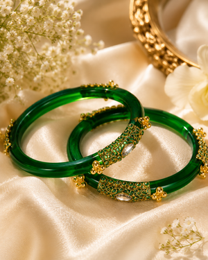 Jhankaar Regal Elegance Kundan Bangles (Set of 2 pcs)