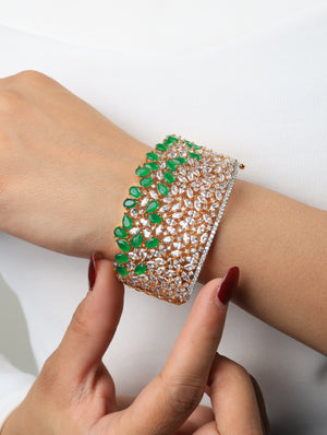 Farin Emerald Crystal Statement Cuff Bracelet