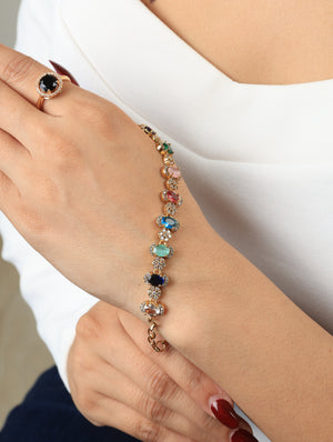 Huma Multicolor Floral Charm Bracelet