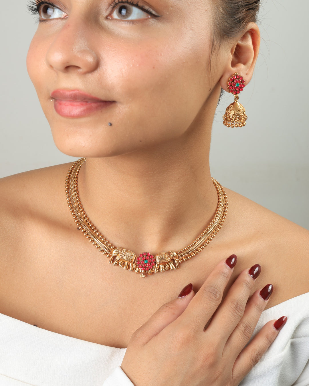 Gulrukh Floral Kundan Necklace Set