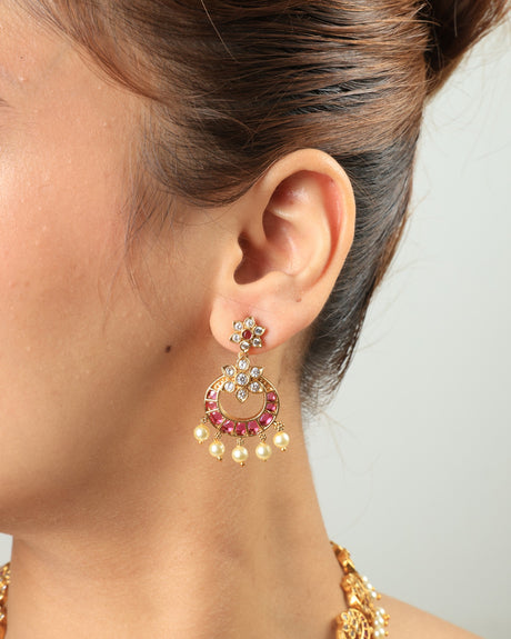 Mahnoor Ruby Kundan Necklace Set