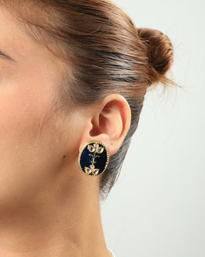 Anahita Royal Pearl & Blue Enamel Pendant Necklace Set