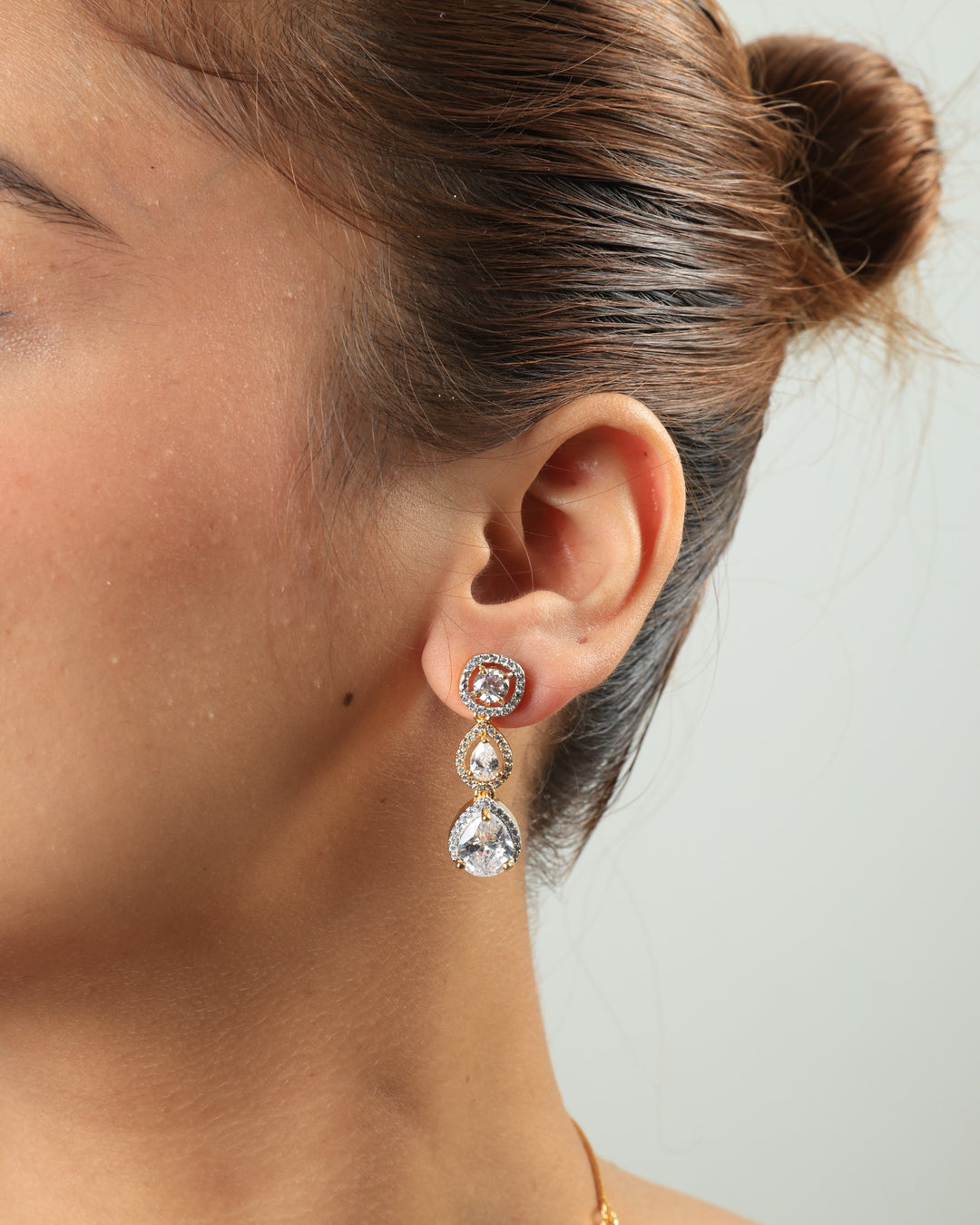 Ruhina Royale Double-Layer Crystal Necklace Set