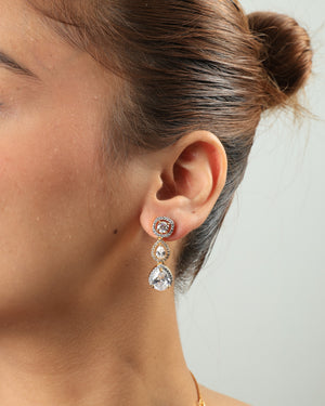 Ruhina Royale Double-Layer Crystal Necklace Set