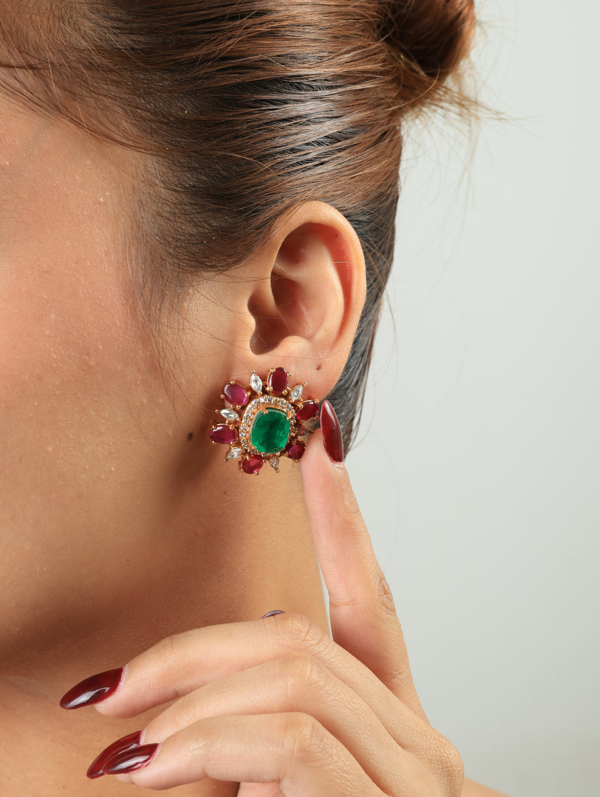 Emerald Bloom Statement Earrings
