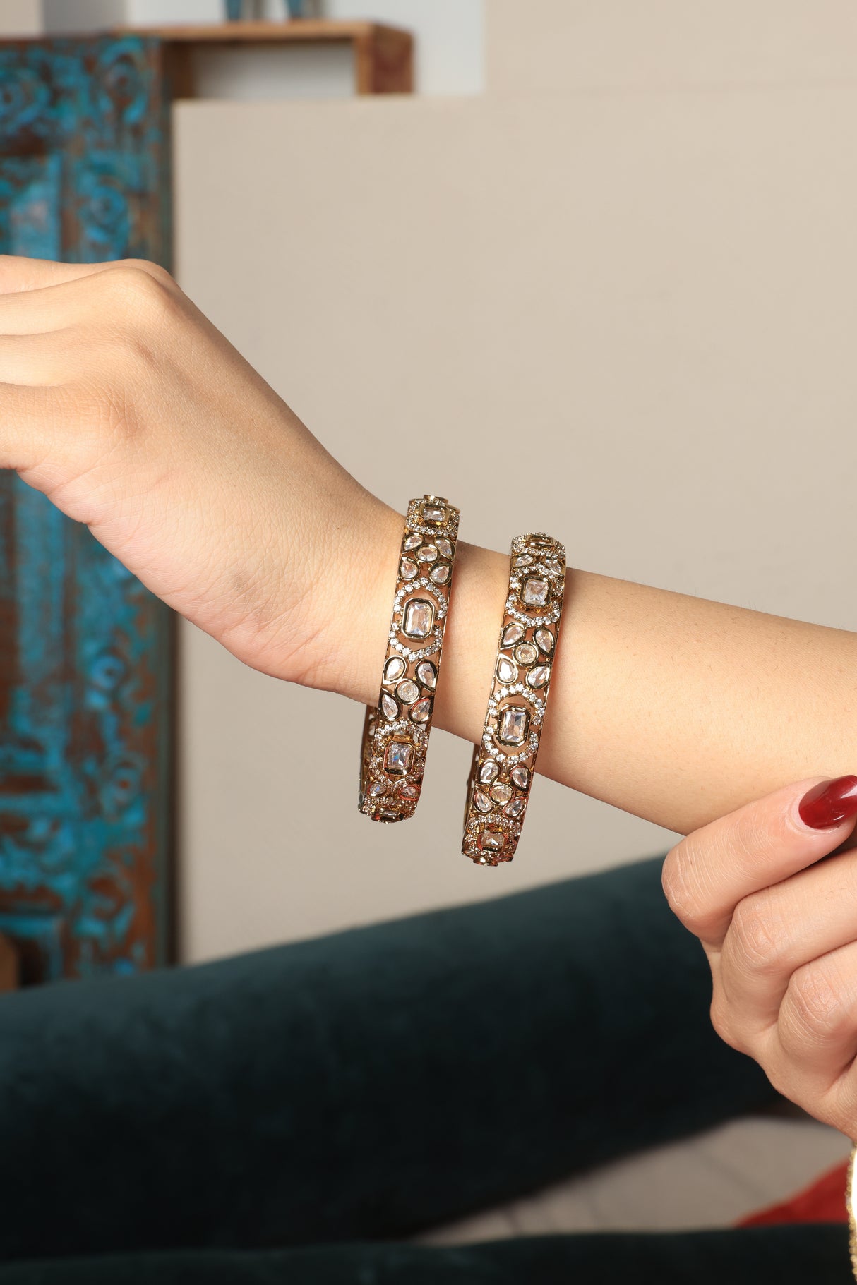 Shabnam Set-of-2 Antique Filigree Cuff Bangles