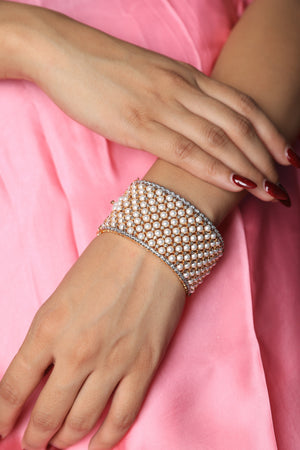 Tanisha Pearl Mesh Cuff Bracelet