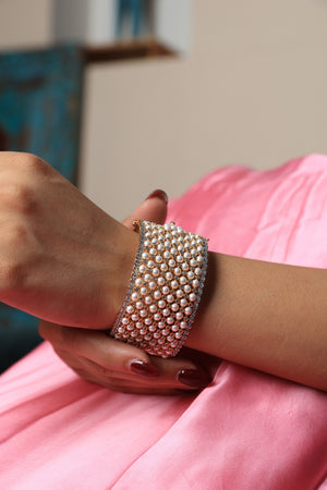 Tanisha Pearl Mesh Cuff Bracelet