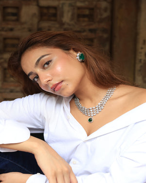Tahira Emerald Elegance Layered Necklace Set