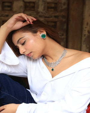 Tahira Emerald Elegance Layered Necklace Set