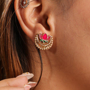 Manika  Pink Lotus Heritage Jewellery Set