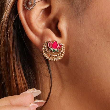 Manika  Pink Lotus Heritage Jewellery Set