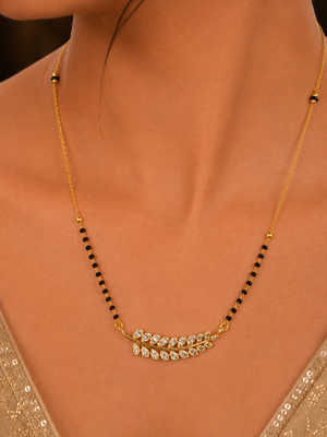 Leafline Crystal Mangalsutra