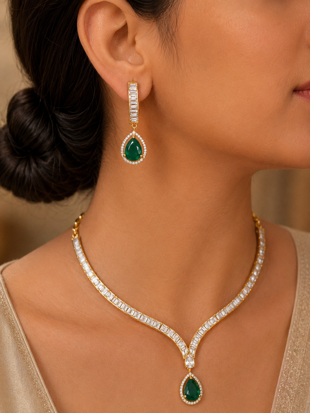 Tishi Emerald Teardrop Set
