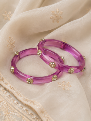 Viyan Purple Radiance Crystal Bangles