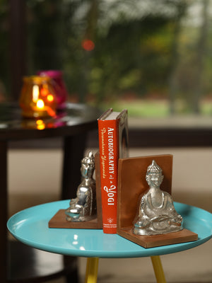 Silver Tone Buddha Bookend with Base-2pc(s)
