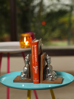 Silver Tone Buddha Bookend with Base-2pc(s)