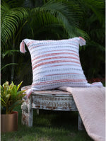 Cushion Cover with Tassels - Ivory, Rust And Green