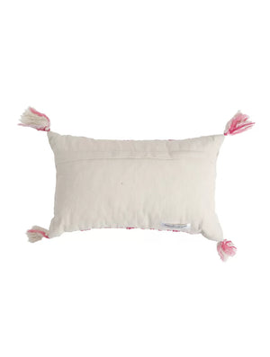 Cushion Cover With Tassels - Ivory And Fuschia Pillow Style
