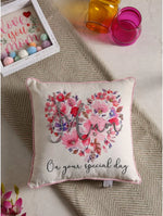 Mum On Your Special Day Handcrafted Cushion With Sequin