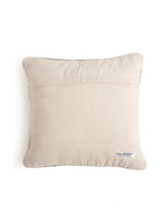 Ivory and Black Woven cushion cover with tassels - Square