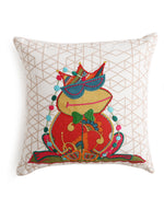 Applique work and Embroidered Frog design Cushion Cover