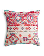 Cotton printed cushion cover with French Knot embroidery